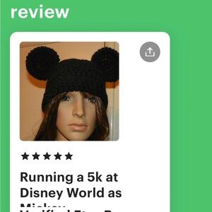 Mickey Mouse Hat Size Teen-Adult Ears Guaranteed To Stay Up